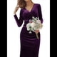thumbnail image 3 of Vestido Elegante de Terciopelo para Mujer, con Escote en V Profundo, Cruzado A la Cadera, Liso, de Larga, para Fiesta de Noche, Cóctel o Graduación Oscuro XL, 3 of 9