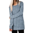 thumbnail image 6 of TEMOFON Casual Long Sleeve for Womens Tunic Top with Pockets Loose Fit Soft Knit Pullover Sweater Blue Color, 6 of 6