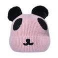 thumbnail image 4 of Bibifish Womens Panda Shape Knit Beanie Hat With Fluffy Ear Decor Soft Stretchy Lightweight Hat Daily Casual Wear Cute Stylish Hats, 4 of 5