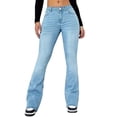 thumbnail image 3 of Women's 2026 Vintage Wash Jeans, Classic Straight Leg Denim Pants, High Waist Solid Color Jeans for Casual Wear, Retro Fashion and Daily Outfits Blue1 XXL, 3 of 8