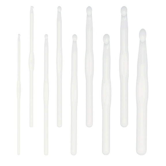 Masteelf 9pcs Plastic Crochet Hook Crochet Needles Hooks Crochet Knitting Needles for Crochet Yarn DIY Art Craft Projects Accessories