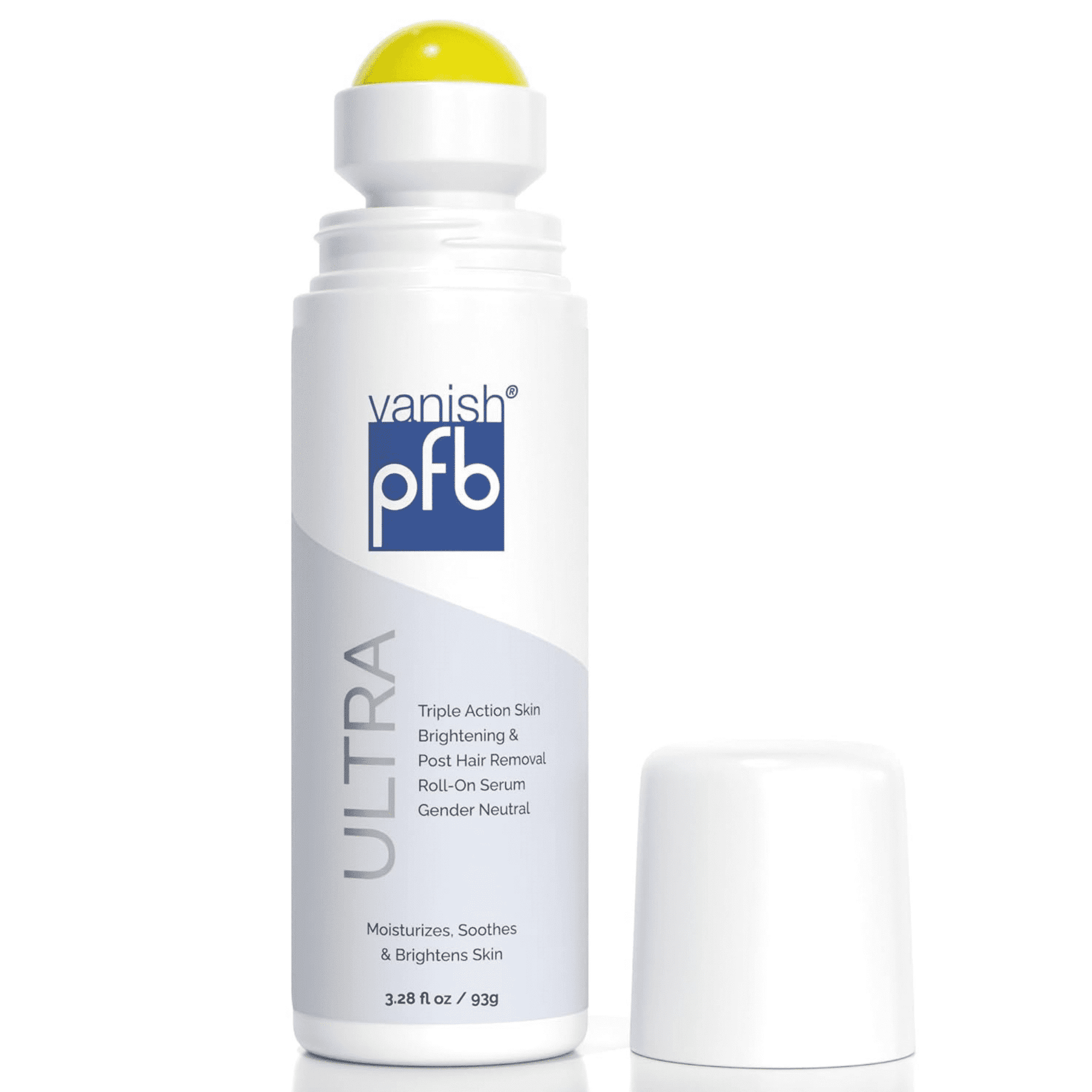 PFB Vanish ULTRA Triple Action Roll-On Serum, Ingrown Hair & Razor Bump Treatment, Post Shaving & Waxing Care, Helps Improve Dark Spots, 93g