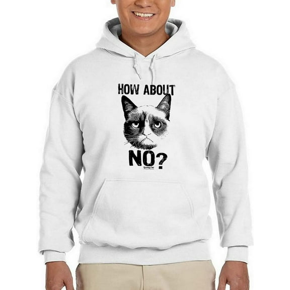How About No? Grumpy Cat Hoodie Men -T-Line Designs, Male Medium