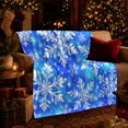 thumbnail image 3 of Blue Snowflake Crystal Design, Festive Holiday Scene, Warm Flannel Blanket for Living Room and Reading Nook with Detailed Artwork, Art Lovers Friendship Gift, Festive Home Decor, 3 of 9