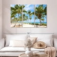 thumbnail image 2 of Elephant Stock Coconut Palm Beach Wall Art - Horizontal Multi Panel Canvas - Living Room Wall Decor - Beach Multi Panel - Blue And Green Decor - 50" x 32", 2 of 8