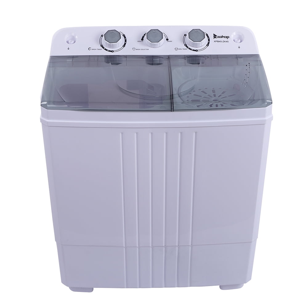 RVs Giantex 15.4lbs Portable Mini Washing Machine Gravity Drain Compact Twin Tub Washer Spinner Camping Ideal for Dorms Apartments 