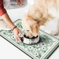 thumbnail image 2 of Dog Food Mat, Dog Mat for Food and Water, Pet Dog Cat Bowl Mat, Non-Slip Super Absorbent Feeding Mat with Sage Green Leaf,17inx30in, 2 of 7