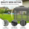 thumbnail image 5 of COOS BAY 8 ft. W x 8 ft. D Gray Outdoor Patio Soft Vented Top Gazebo with Zipped Netting, Corner Shelves, Ceiling Hook, 5 of 9