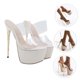 thumbnail image 5 of unbranded 1Par Zapatillas De Tacón Super Alto Para Mujer Material Y Estilo Chic En Dorado, 5 of 8