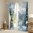 thumbnail image 3 of Feelyou Winter Rustic Cabin Blackout Curtains Set of 2 (52x84 Each), Kawaii Christmas Reindeer Window Curtains, Nature Scenery Curtains and Drapes, Window Curtains Decor, 3 of 6