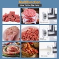 thumbnail image 3 of 2025 New Commercial Meat Grinder, 800W Max Stainless Steel Meat Grinder, 265lbs/H Electric Meat Grinder Heavy Duty with 2 Blades, 2 Plates, Sausage Stuffer Tube for Home Kitchen Use, 3 of 7