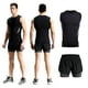 thumbnail image 2 of Conjunto deportivo de ciclismo para hombre: camiseta, chaleco y pantalones cortos para gimnasio, yoga, correr y fitness. 3XL gris negro, 2 of 9