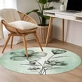 thumbnail image 4 of Round Rugs 3Ft, Green Floral Round Area Rug Washable Indoor Throw Carpet, Country Rustic Ombre Painting Art Watercolor Small Non Slip Circle Rug for Bedroom Living Room Home Decor Aesthetic, 4 of 8