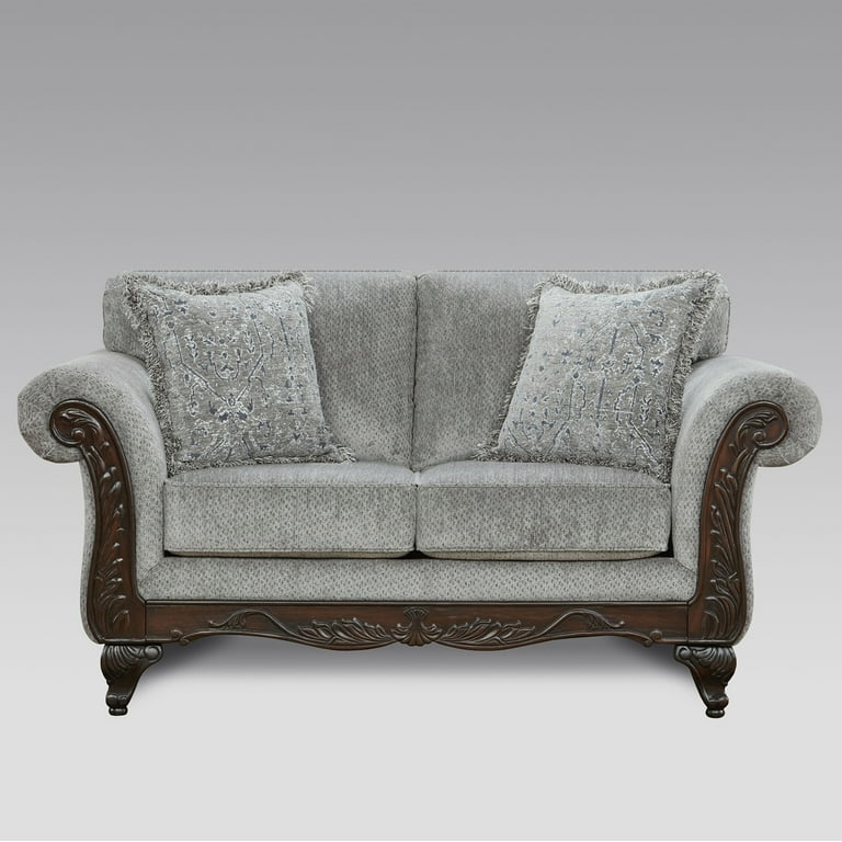 Carved wood couch discount