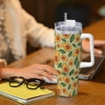 thumbnail image 6 of Uemuo Leaves Avocado Print 40oz Ice Bully With Handle And Straw Stainless Steel Vacuum Insulated Cup And 2 In 1 Straw Lid Insulated Travel Tumbler, 6 of 8