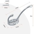 thumbnail image 3 of Coat Hook, 6pcs Silver Metal Hooks With Screws - Wall Mounted, 3 of 5