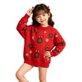 thumbnail image 5 of CONFREE Christmas Girls Long Sleeve Sweaters Crew Neck Xmas Tree Embroidery Warm Warm Fall Winter Knit Sweater for Kids, 5 of 5