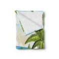 thumbnail image 2 of Crabs Soft Flannel Fleece Throw Blanket, Cartoon Style Illustration of the Palm Trees and Crabs on Beach Cloudy Sky Print, Cozy Plush for Indoor and Outdoor Use, 60" x 80", Aqua Beige, by Ambesonne, 2 of 5