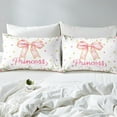 thumbnail image 3 of Erosebridal Housse de Couette Nœud Rose Double, Housse de Couette Princesse de Rêve Double, Décoration Florale, Réversible, Légère, 3 Pcs (Sans Couette), 3 of 6