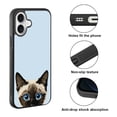 thumbnail image 2 of WIRESTER Shockproof Soft Rubber Cover Case for Apple iPhone 16 6.1" 2024, Animal Siamese Kitten Cat On Pale Aqua Background, 2 of 5