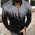 thumbnail image 1 of Camisas hawaianas de manga larga Camisas con estampado 3D de salpicaduras de tinta Camisas de moda para hombres Blusa de playa con solapa Ropa para hombres Blusa cubana, 1 of 6