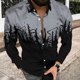thumbnail image 1 of Camisas hawaianas de manga larga Camisas con estampado 3D de salpicaduras de tinta Camisas de moda para hombres Blusa de playa con solapa Ropa para hombres Blusa cubana, 1 of 6
