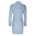 thumbnail image 5 of Oplxuo Cable Knitted Dresses for Women Slim Fit Crew Neck Long Sleeve Bodycon Fall Winter Mini Sweater Dress, 5 of 7