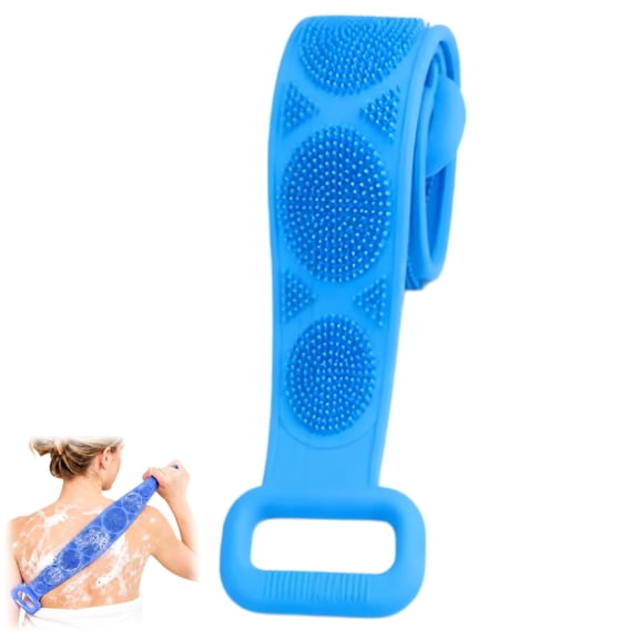 Silicone Bath Scrubber, Double-Sided Back Cleaner with Handles