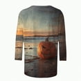 thumbnail image 5 of Towmus Womens Fall Shirts Halloween V Neck 3/4 Length Sleeve Pumpkin T-Shirts Thanksgiving Graphic Tee Tops, 5 of 6