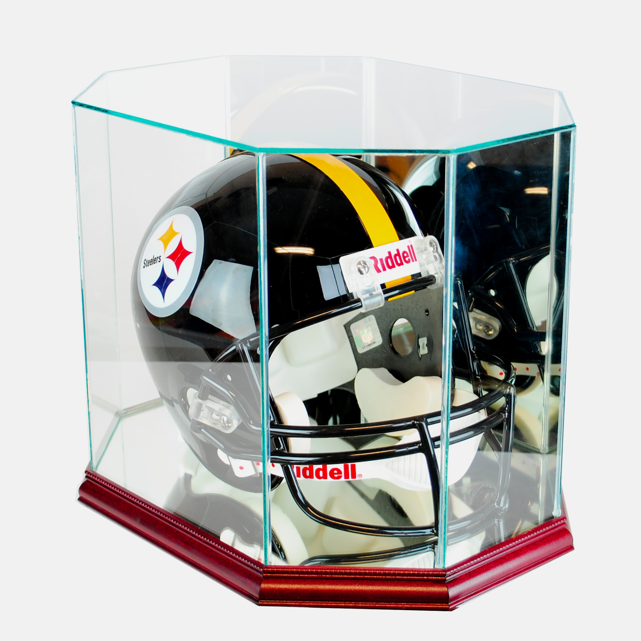 Perfect Cases - Octagon Full Size Football Helmet Display Case, Cherry Finish - image 2 of 2