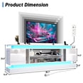 thumbnail image 2 of Blotout 81" TV Stand with LED Lights & Power Outlet for 90/85/80 Inch TV, Modern Gaming Entertainment Center with High Gloss Cabinet, Media TV Console for Living Room, White, 2 of 10