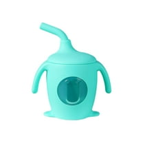 Loyerfyivos Mini Mushie Sippy Cups - Silicone Straw Cup For Baby, Toddlers - Cup Training with Lids Covers and Soft Grip Handle - Transition Mushie Straw Cup - BPA Free - Set of 1 Silicone