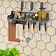 thumbnail image 4 of Organizador de almacenamiento de cocina de montaje en pared, estante de especias, ahorro de espacio, almacenamiento de condimentos en tarros sin 40cm 3 Ranuras 6 Ganchos Macarena Estante de condimentos, 4 of 7