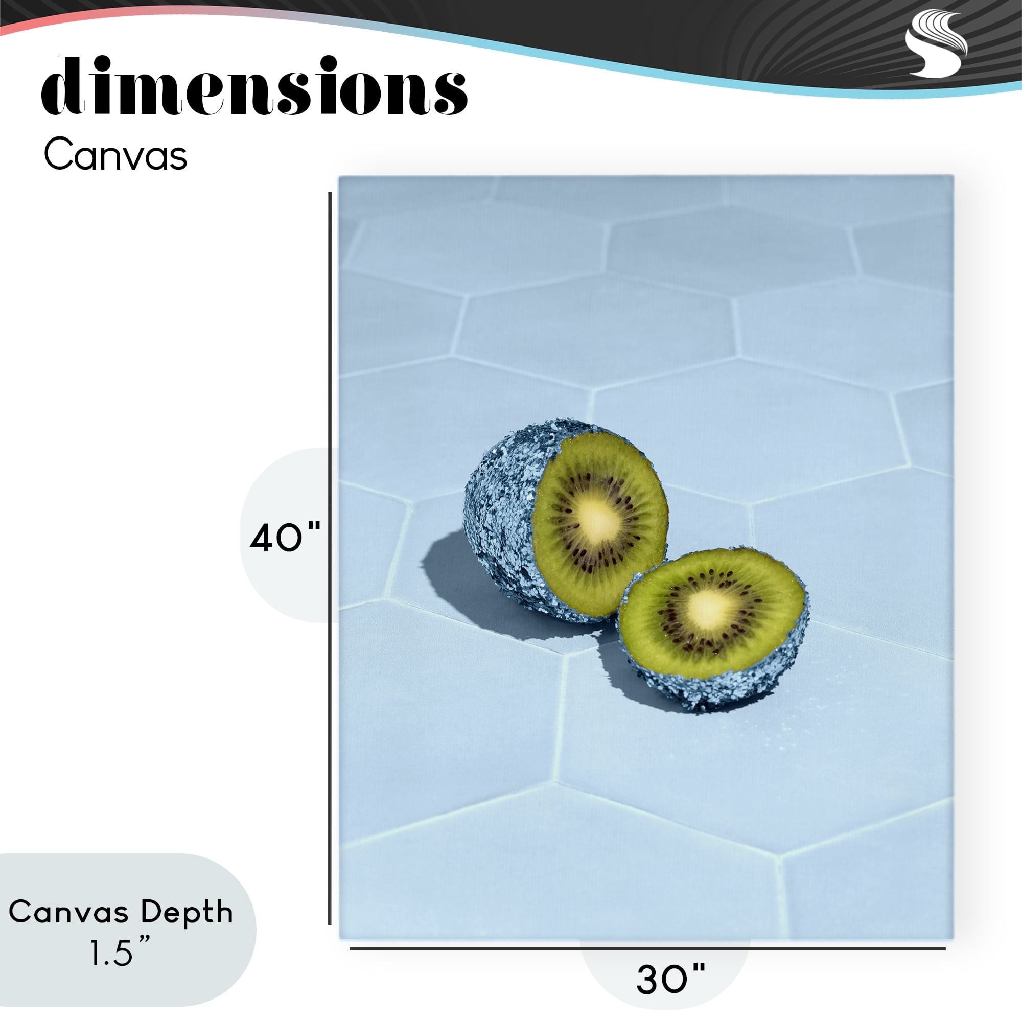 Stupell Industries Blue Glimmer Kiwi Canvas Wall Art, design by LISH Creative