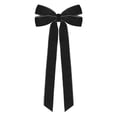 thumbnail image 2 of Christmas Tree Bows, Velvet Ribbon Decorations, Pre-Tied Bows for Wreaths Gifts Wedding Party DIY Holiday Displays 6 Pc, Black 5.12 x 10.24 Inch, 2 of 6