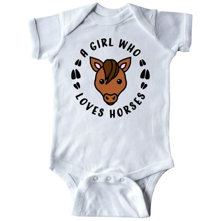 

Inktastic A Girl Who Loves Horses Gift Baby Boy or Baby Girl Bodysuit