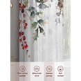 thumbnail image 6 of Christmas Sheer Curtains 96 inches Long 2 Panels Set Winter Pine Leaves Pine Cones Berries Snowflakes Tiers Sheers Rod Pocket Small Window Short Curtains for Kitchen Cafe, Each 52" W x 96" L, 6 of 7