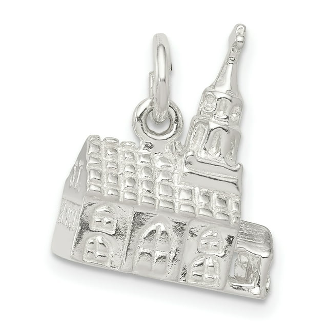 925 Argent Sterling Église Collier Pendentif Religieux