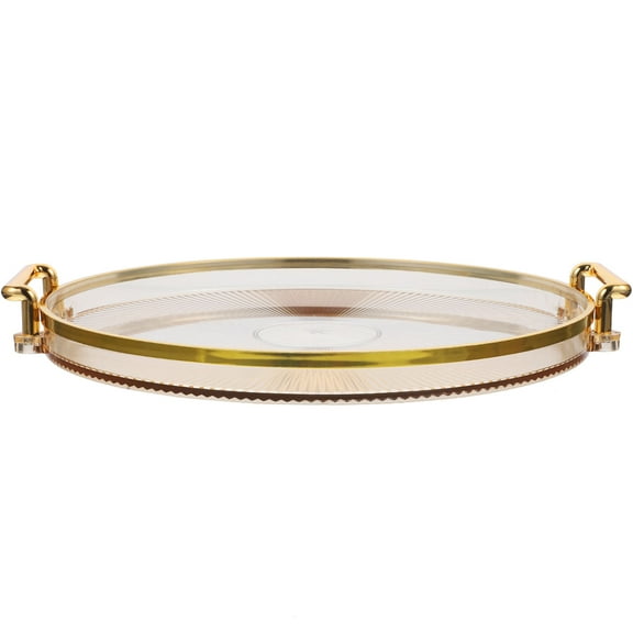 CTIRCHIU Serving Dishes with Golden Handles for Food Serving and Storage Round ABS 1Set for Indoor Use