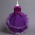 thumbnail image 6 of EINCcm Girls Summer Dress, Summer Short Sleeve Princess Dresses Long Dress Birthday Party Wedding Ball Gown for Kids Baby Girl, Purple,6-7 Years, 6 of 6