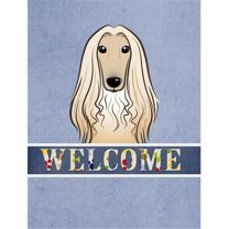 Caroline's Treasures BB1430CHF Afghan Hound Welcome Flag Canvas House Size , Large, multicolor