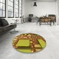 thumbnail image 4 of Ahgly Company Machine Washable Indoor Square Transitional Yellow Area Rugs, 3' Square, 4 of 7