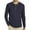 A01-Dark Blue, variant on USNSM Men's Henley Shirt Casual Fashion Waffle Knitted Slim Fit Raglan T-Shirt Crew Neck 3 Buttons Long Sleeve Pullover Black 2XL