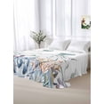 thumbnail image 5 of Coastal Jellyfish California King Size Flat Sheet, Wrinkleproof & Fadeproof Cooling Flat Bed Sheet Only, Ocean Nautical Starfish Coral Seaweed Breathable Soft Bedding Top Sheets 108 x 98 Inches, 5 of 8