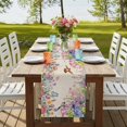 thumbnail image 4 of Table Runners 90 Inches Long Dress Scarves, Watercolor Flowers Farmhouse Coffee/Dining/Kitchen Table Runner for Living Room, Spring Hummingbird Butterflly Floral Beige 13x90 Inch, 4 of 9