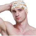 thumbnail image 3 of Wekity Swimming Cap Seamless Pattern Cartoon Cat Unisex Adult Wekity Polyester, 3 of 4