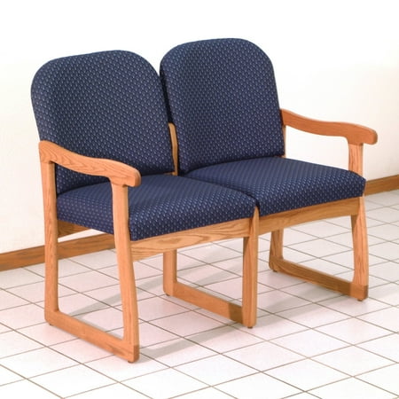 Wooden Mallet DW8-2 Solid Oak Sled Base 2-Seat Sofa