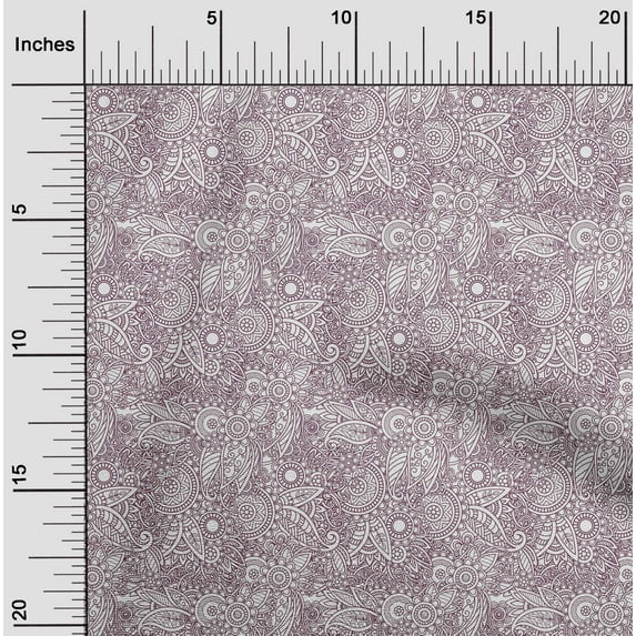 oneOone Cotton Jersey Wine Purple Fabric Paisley & Floral Mandala Diy Clothing Quilting Fabric Print Fabric By Yard 58 Inch Wide
