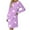 Purple, variant on Sexlip Womens Long Sleeve Polka Dot Midi Dress V Neck Design Soft Fabric Relaxed Silhouette for Office Wear Yellow XXL