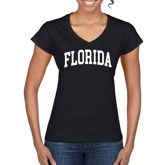 Wild Bobby State of Florida College Style Women Standard V-Neck Tee